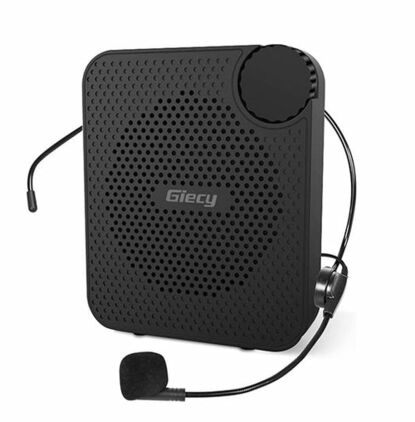 Voice Amplifier Portable Microphone Headset Voice Amplifiers Personal 2600mAh Rechargeable PA System for Meetings Classroom（Black/Green/Blue）