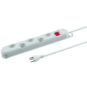 Steckdosenleiste STEBA STRONG 5xT13 quer 5m Td 3x1 ws Breaker Switch Magnet