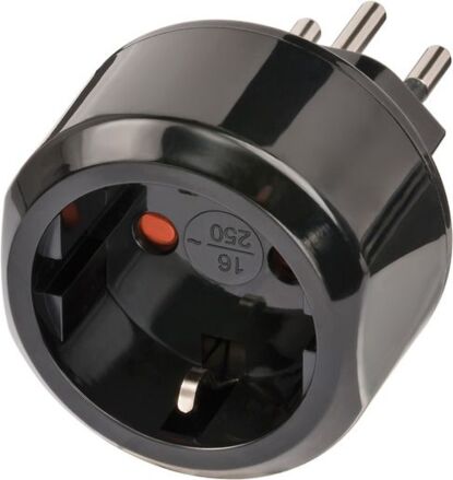 Brennenstuhl Reisestecker / Reiseadapter (Reise-Steckdosenadapter für: Schweiz Steckdose und Euro Stecker) schwarz