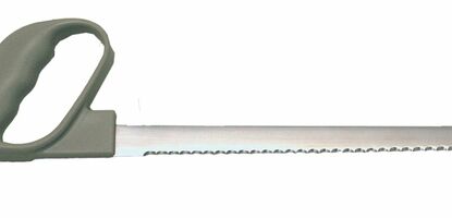 Messer mit Winkelgriff und Wellenschliff, 23 cm