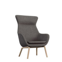 crona lounge Sessel 6387/AH (Vierfussgestell, Vollpolsterschale, Hochlehner)