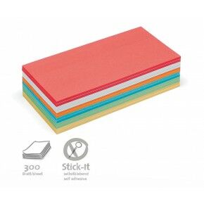 Rechteck-Karten, Stick-It, 300 Stück, 6-farbig sortiert