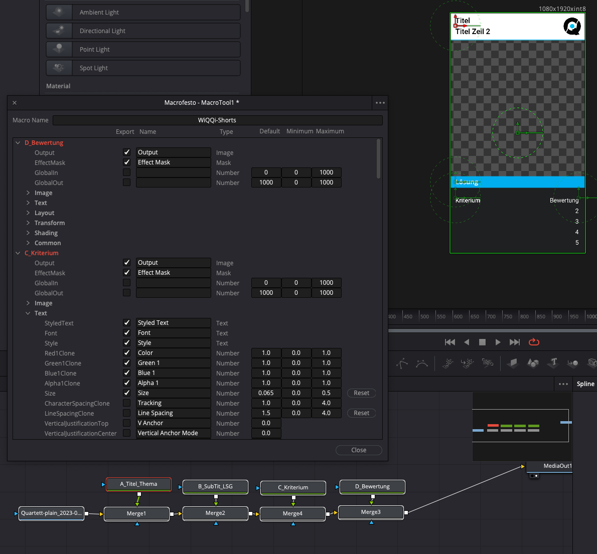 Davinci Resolve: Template