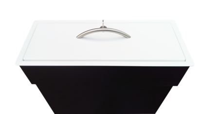 Flachkanal - Einwurftüre metall weiß mit Bügelgriff