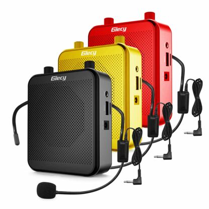 Giecy Voice Amplifier Portable Bluetooth 30W 2800mAh Rechargeable PA System Speaker for Multiple Locations Such as Classroom, Meetings and Outdoors（black/yellow/red）