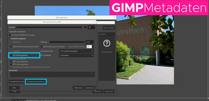 Bild-Metadaten im GIMP-Export