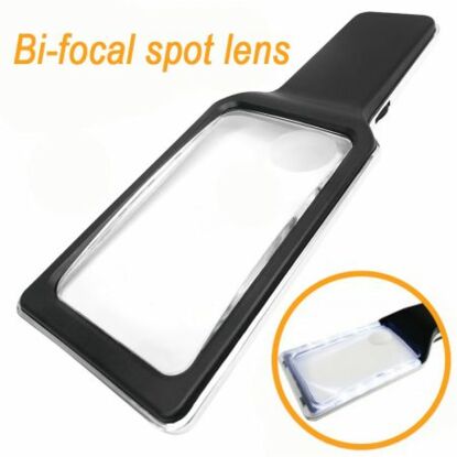 3X 5X Bifokal-Handlupe mit dimmbaren blendfreien SMD-LED-Leuchten