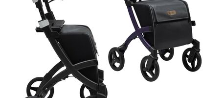 Lightweight rollator with shopping bag