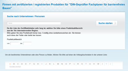 Firmen mit zertifizierten / registrierten Produkten für 