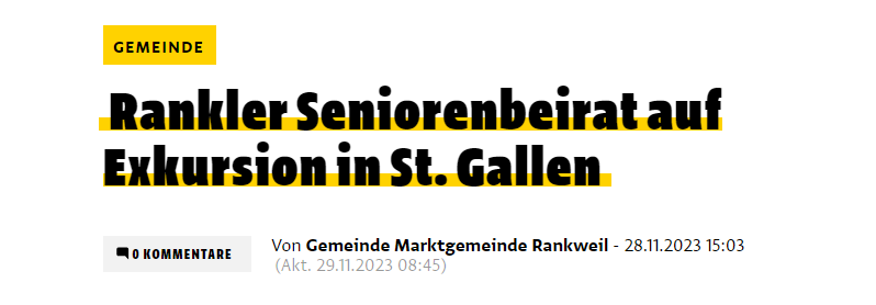 Rankler Seniorenbeirat auf Exkursion in St. Gallen