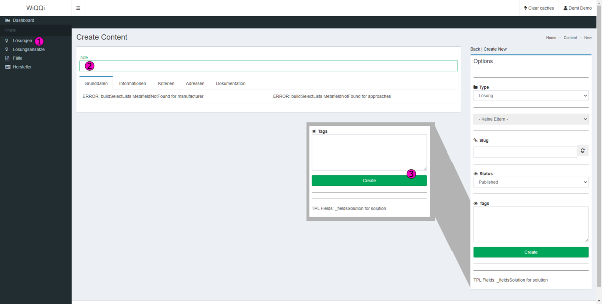 Lösung anlegen (WiQQi-Tutorial)