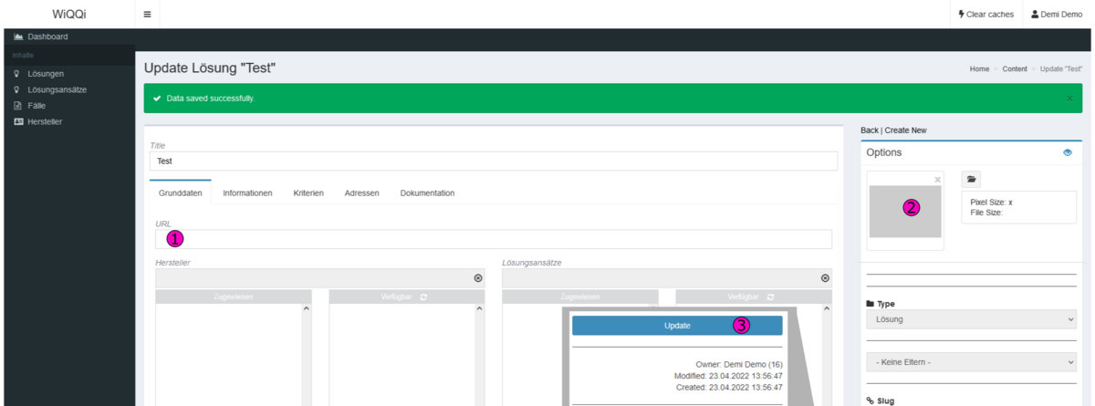 Grunddaten von Lösungen (WiQQi-Tutorial)