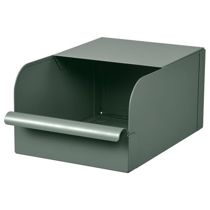 REJSA Box, graugrün/Metall17.5x25.0x12.5 cm